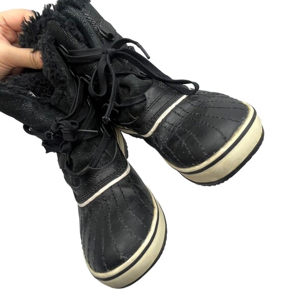 SOREL Tivoli Snow Boots Women’s Size 7 Black Waterproof Mid Faux Fur Winter - Picture 11 of 12